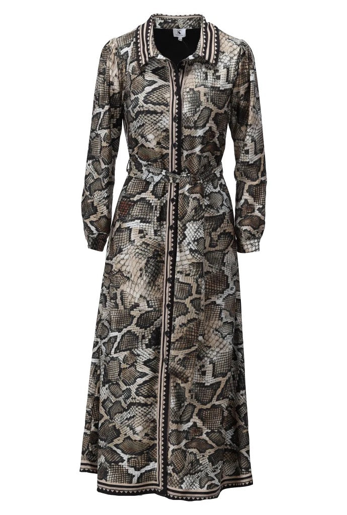 K Design Maxi Shirt Dress - Snake