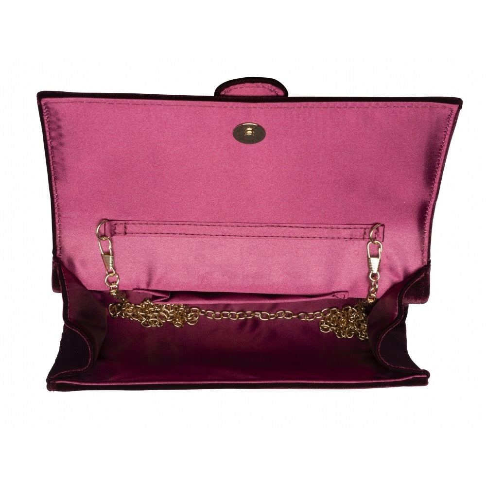 Ravel Alston Velvet Clutch - Burgundy