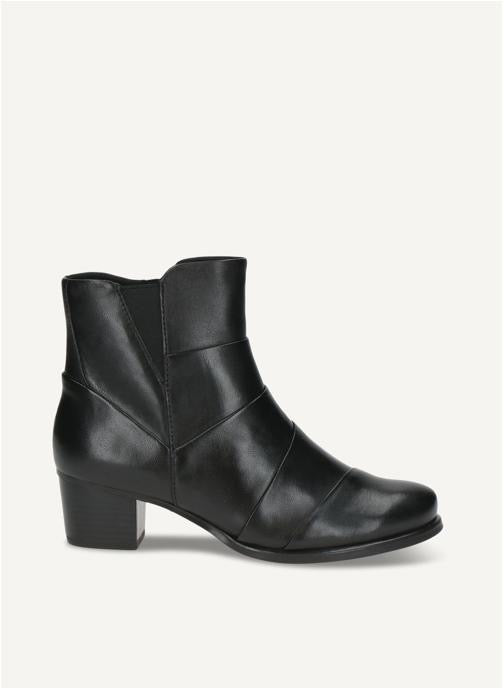 Caprice Black Nappa Leather Ankle Boot