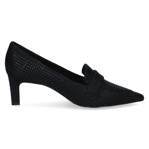Peter Kaiser Textured Leather Court Heels - Black