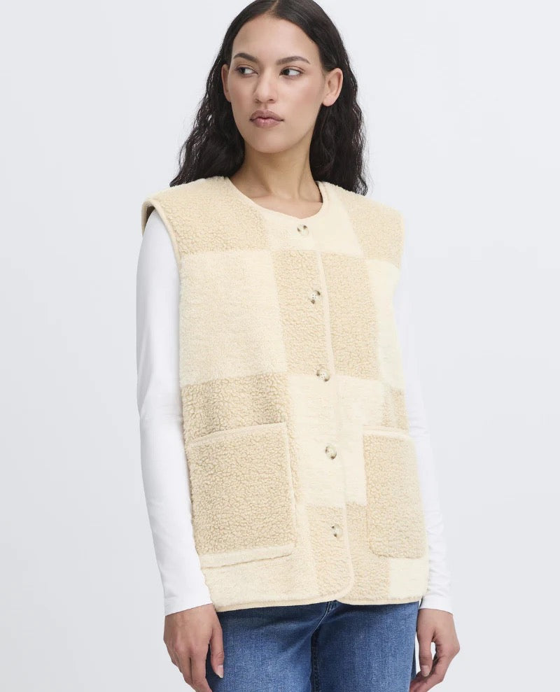ICHI Tonza Waist Coat - Cream