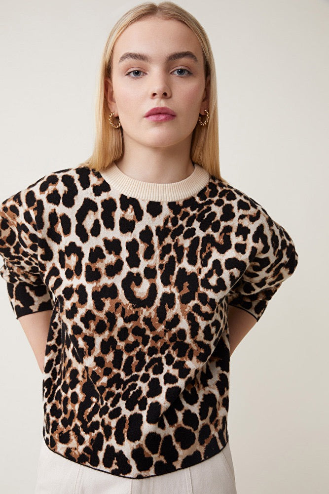 Suncoo Paris Leopard Print Sweater