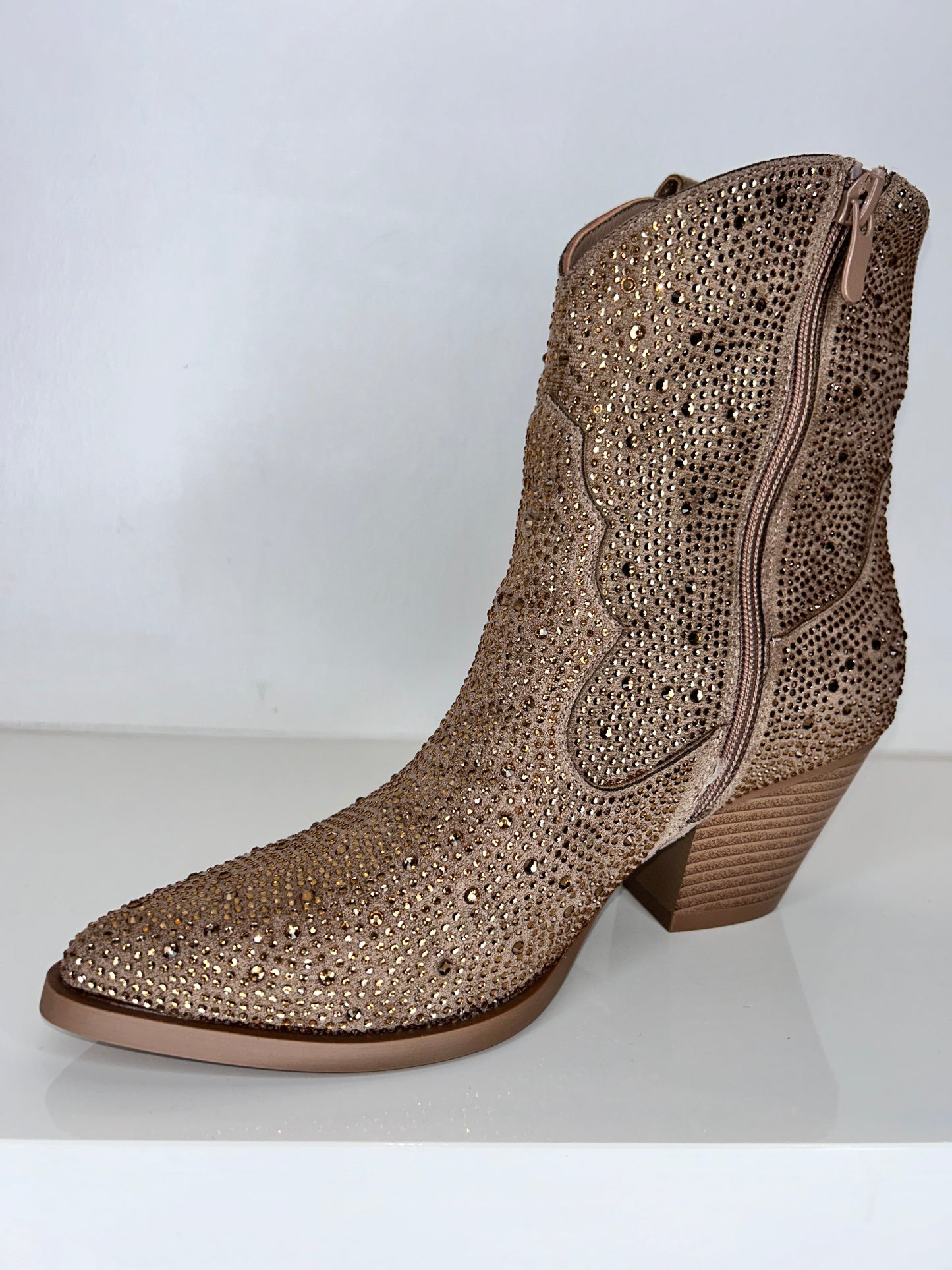 Findlay Tan Crystal Cowboy Boot