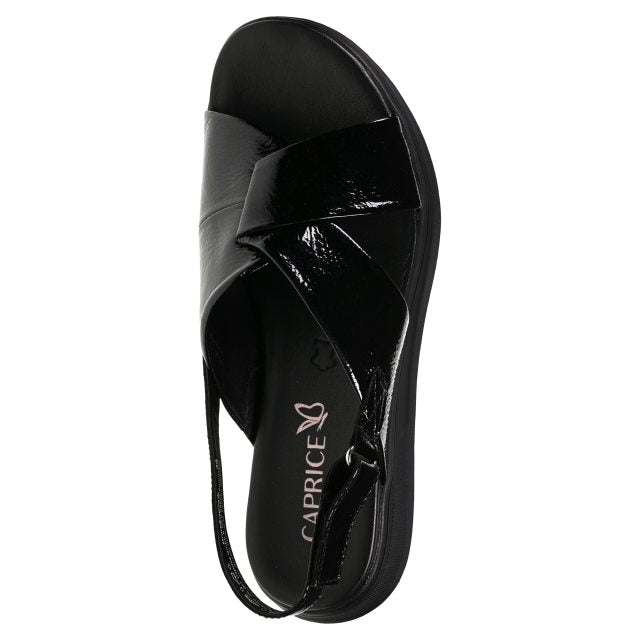 Caprice Leather Slingback Sandal - Black