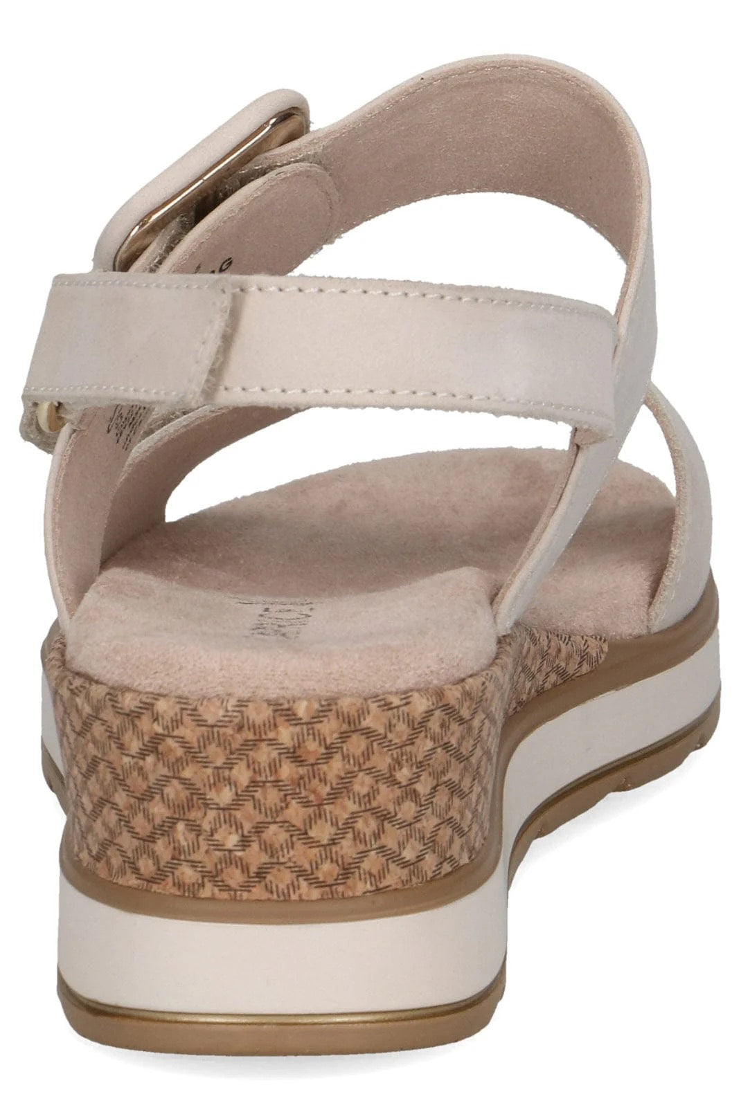 Caprice Cream Leather Wedge Sandal