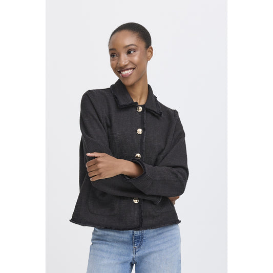 ICHI Kate Fringe Jacket - Black