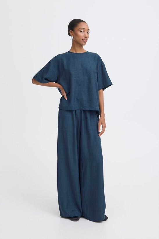 ICHI Katio Blouse - True Blue