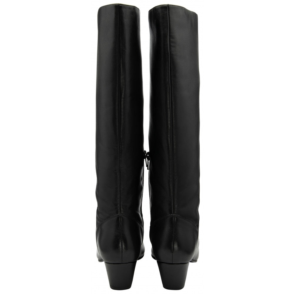 Ravel Catton Knee High Leather Boot - Black