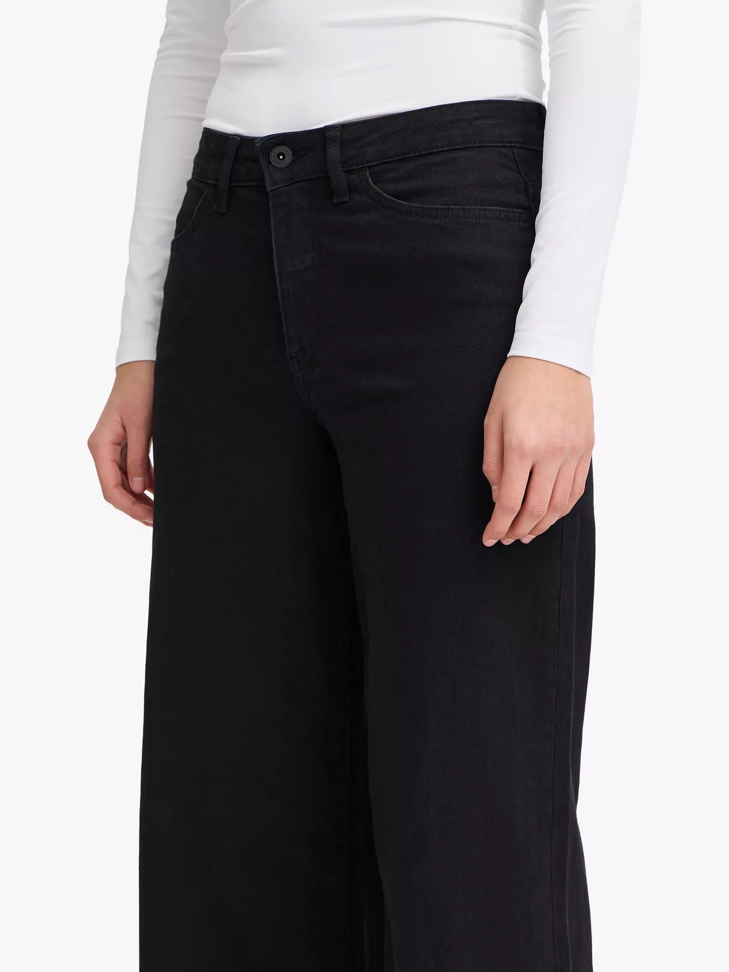 ICHI Litzy Black Wide Leg Jeans - Black