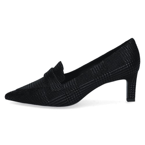 Peter Kaiser Textured Leather Court Heels - Black