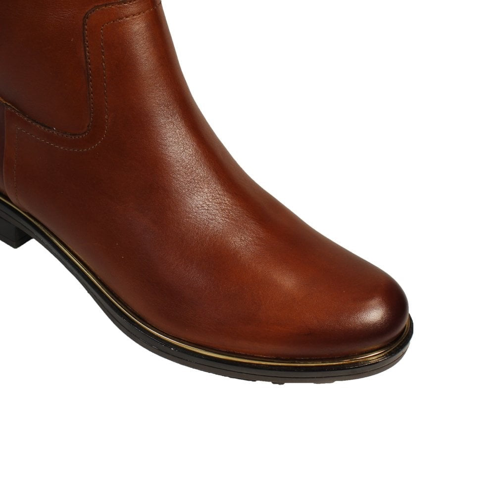 Caprice Cognac Tan Leather Boots