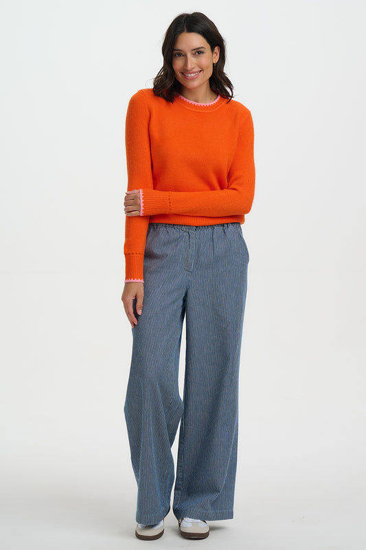 Sugarhill Brighton Helena Jumper - Orange, Pink Tipping