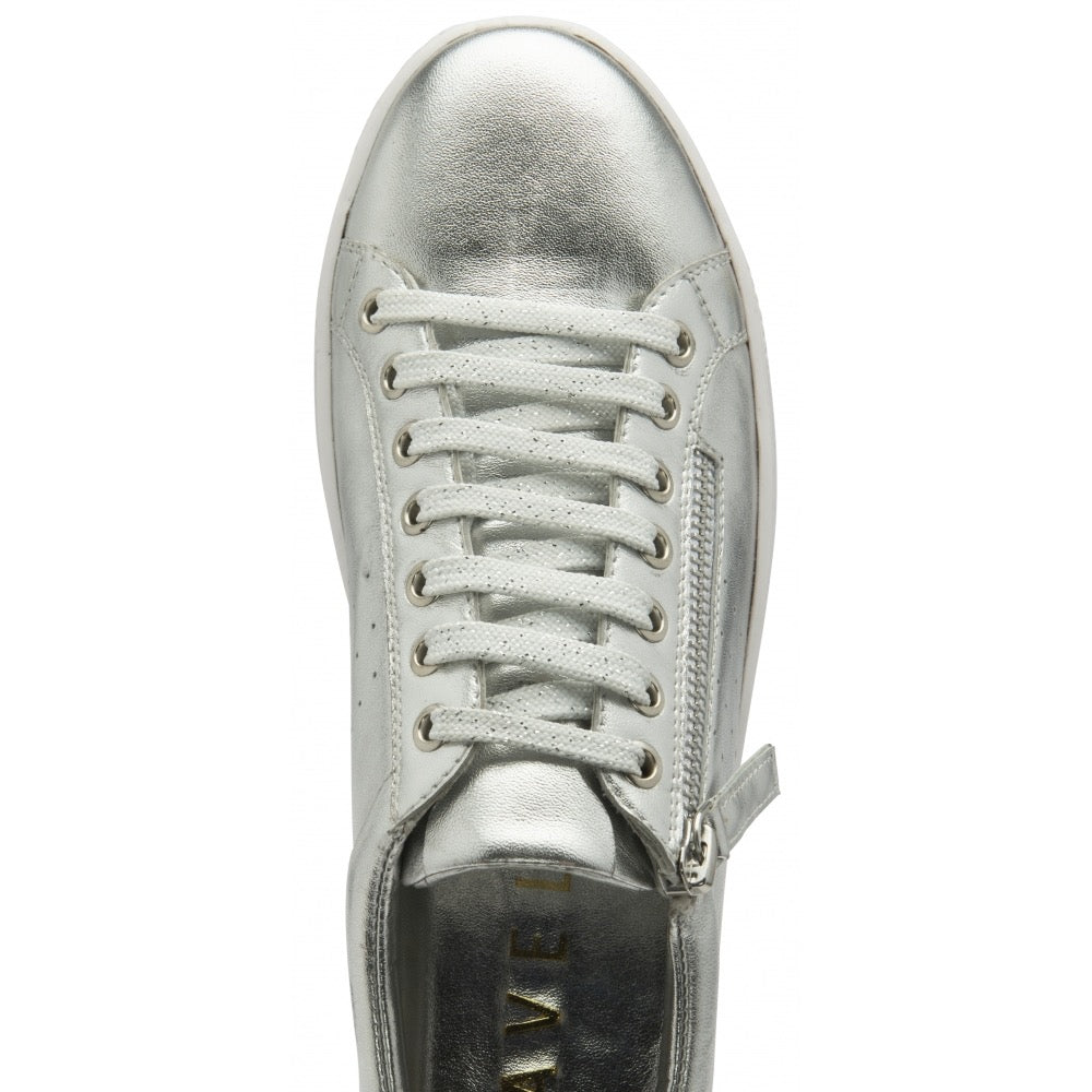 Ravel Silver Metallic Leather Calton Trainers