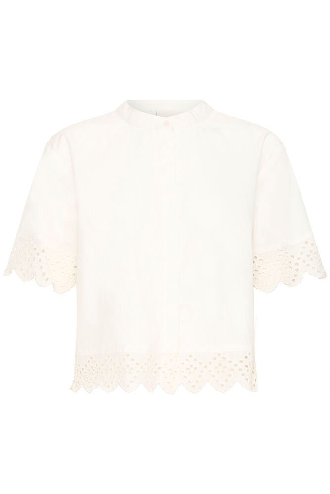 ICHI Lanavi Lace Blouse - White