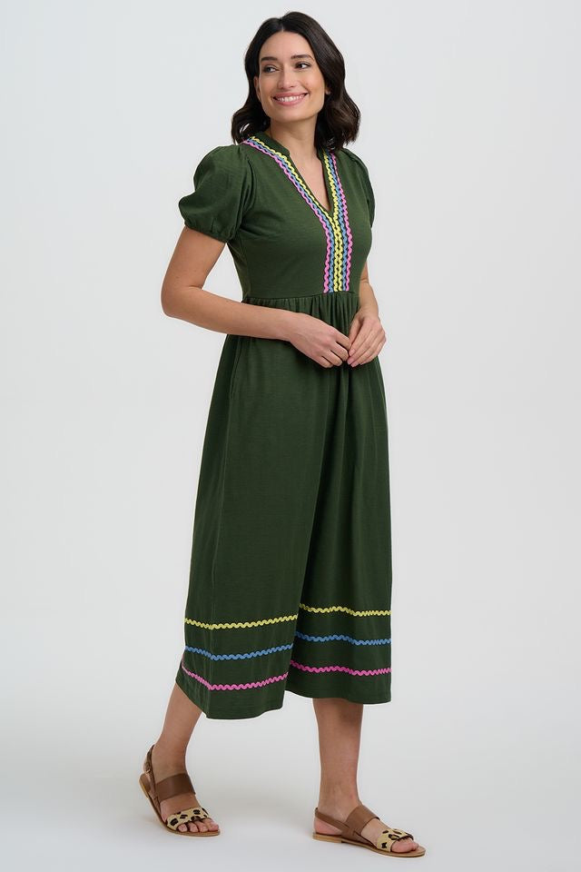 Sugarhill Brighton Renee Jersey Midi Dress - Olive