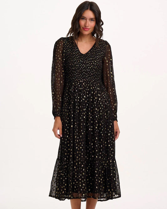 Sugarhill Brighton Jacqueline Metallic Spot Dress - Black