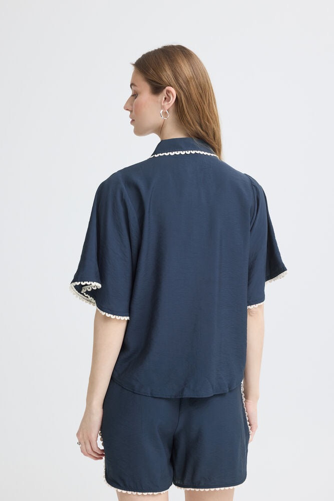 ICHI Lenni Blouse - Navy