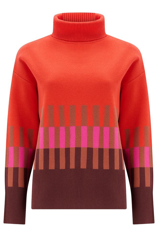 Sugarhill Brighton Serita Rollneck Jumper - Orange/Brown