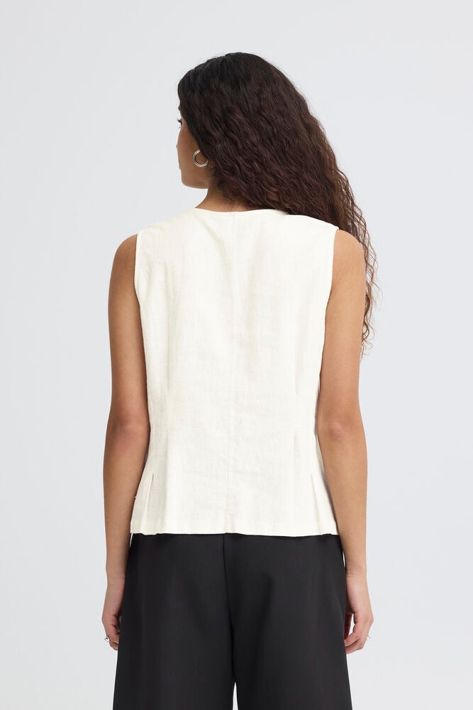 ICHI Linno Waist Jacket - White