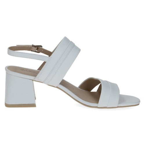 Caprice White Block Heeled Sandal