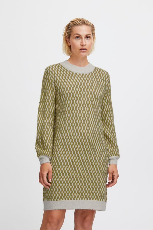 ICHI Kamara Dress Moss Green