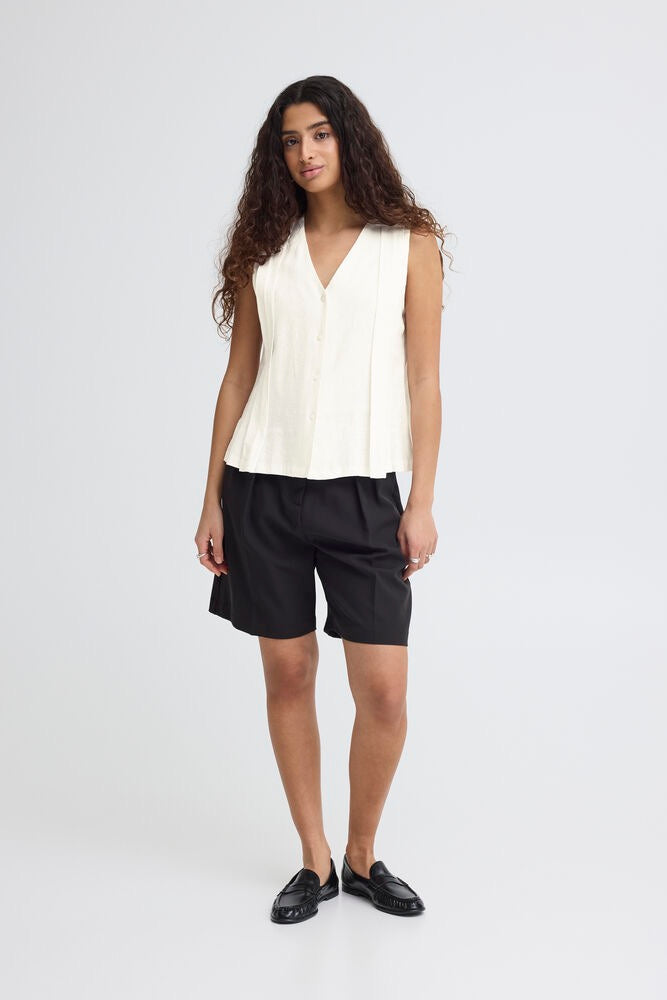ICHI Linno Waist Jacket - White
