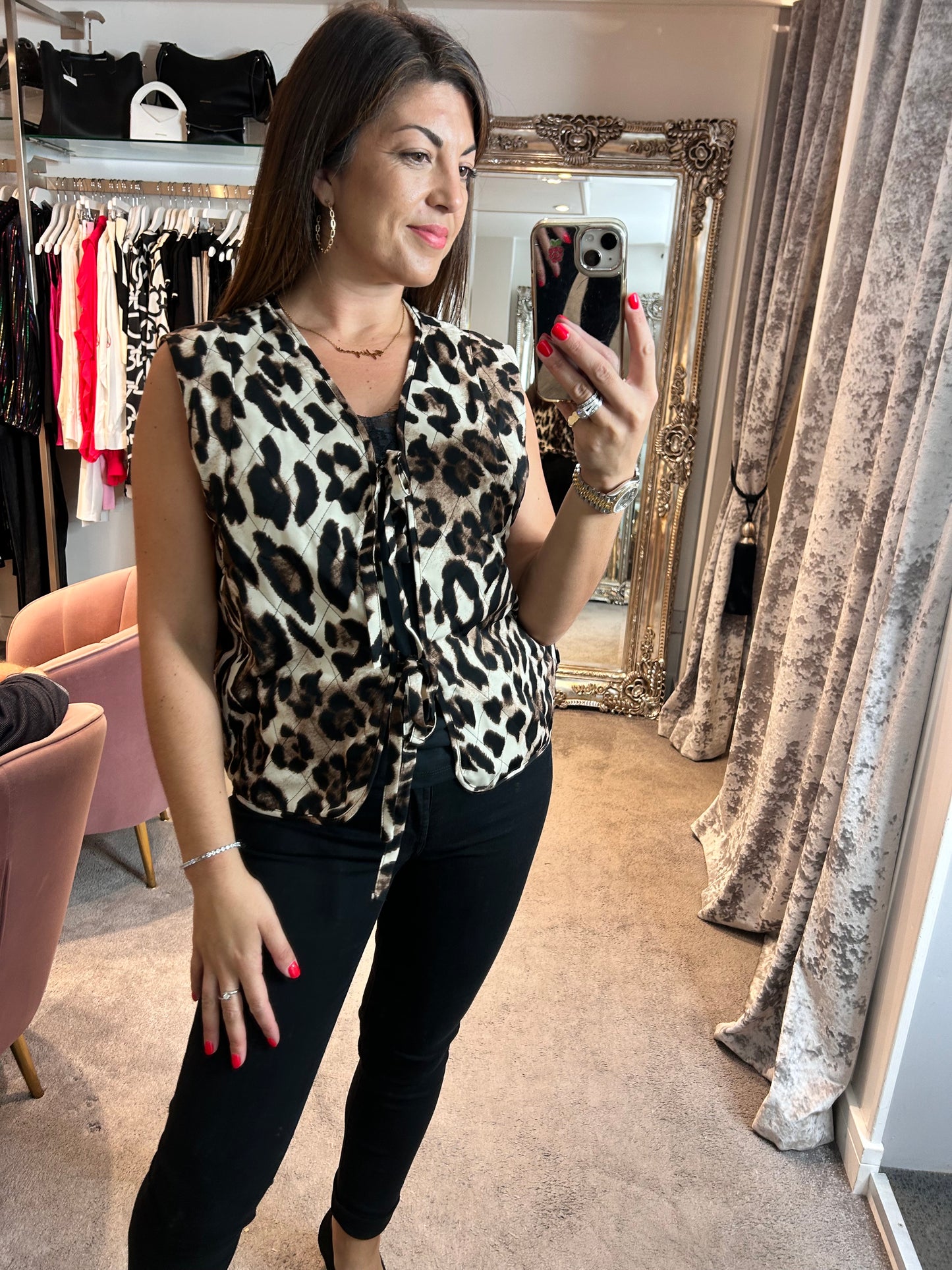 FY Quilted Leopard Print Gillet