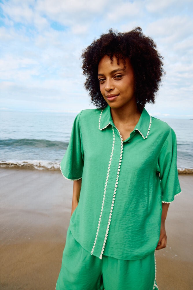 ICHI Lenni Blouse - Green Briar