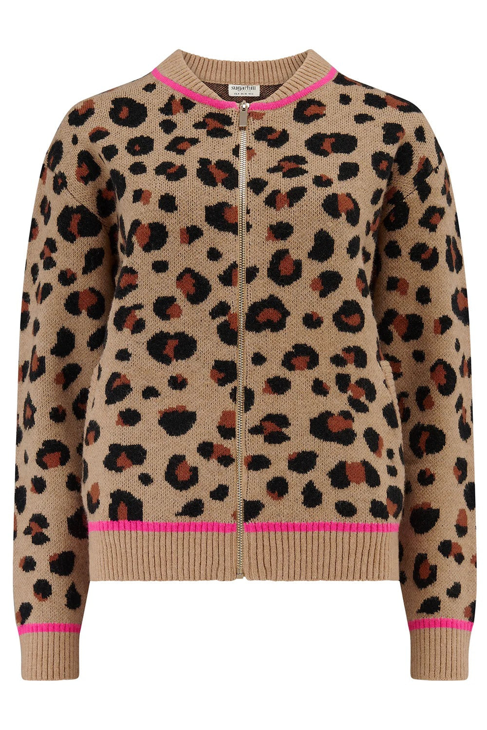 Sugarhill Brighton Solan Knitted Bomber - Leopard