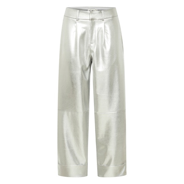 ICHI Kate Metallic Silver Trouser