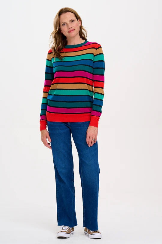 Sugarhill Brighton Astrid Jumper - Multi, Rainbow Stripes