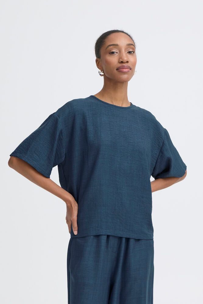 ICHI Katio Blouse - True Blue