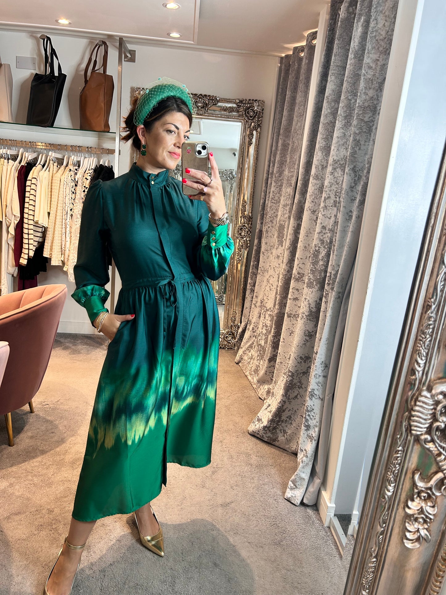 Suncoo Paris Calipso Midi Dress Green