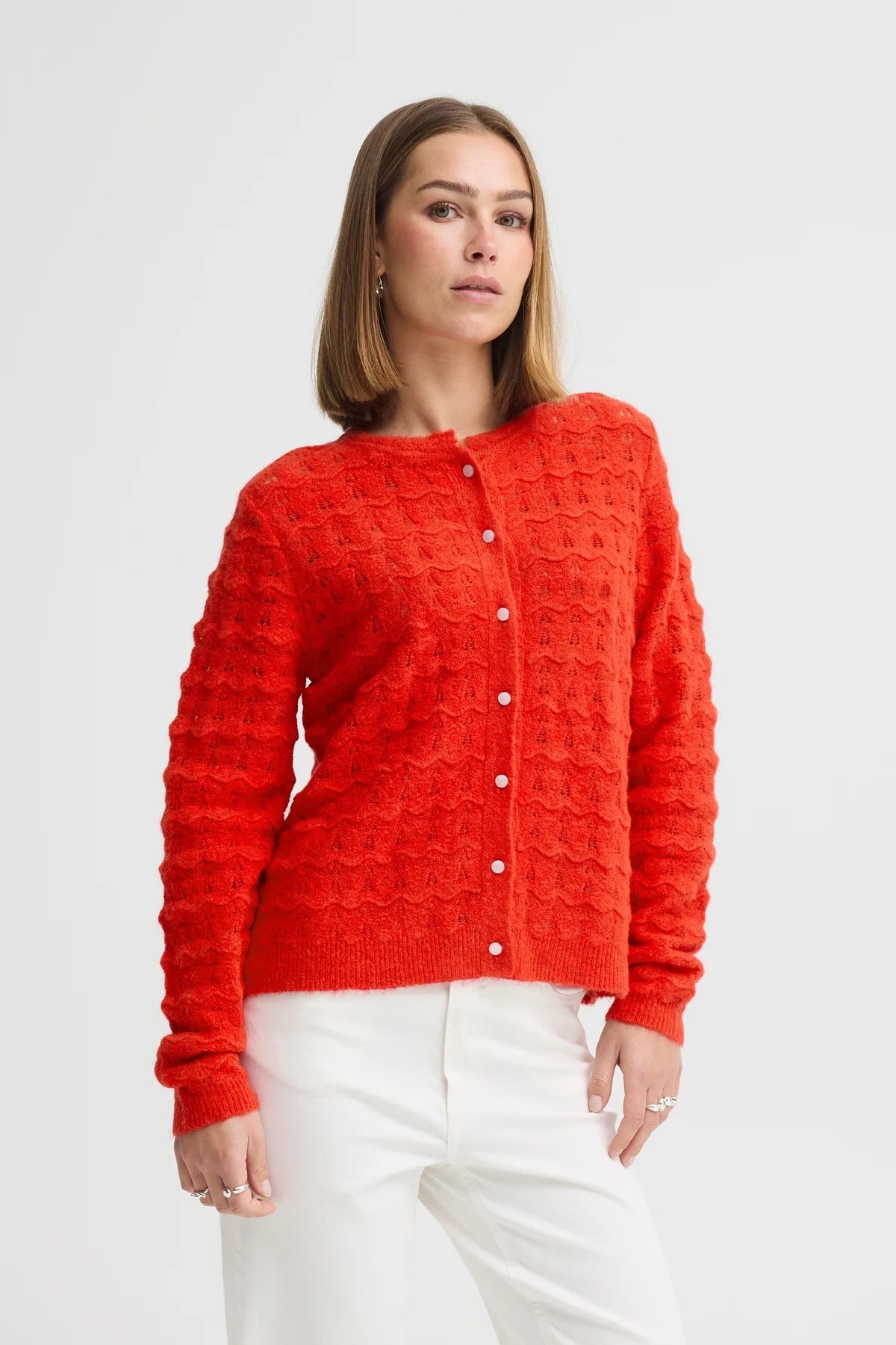 ICHI Baila Cardigan - Red