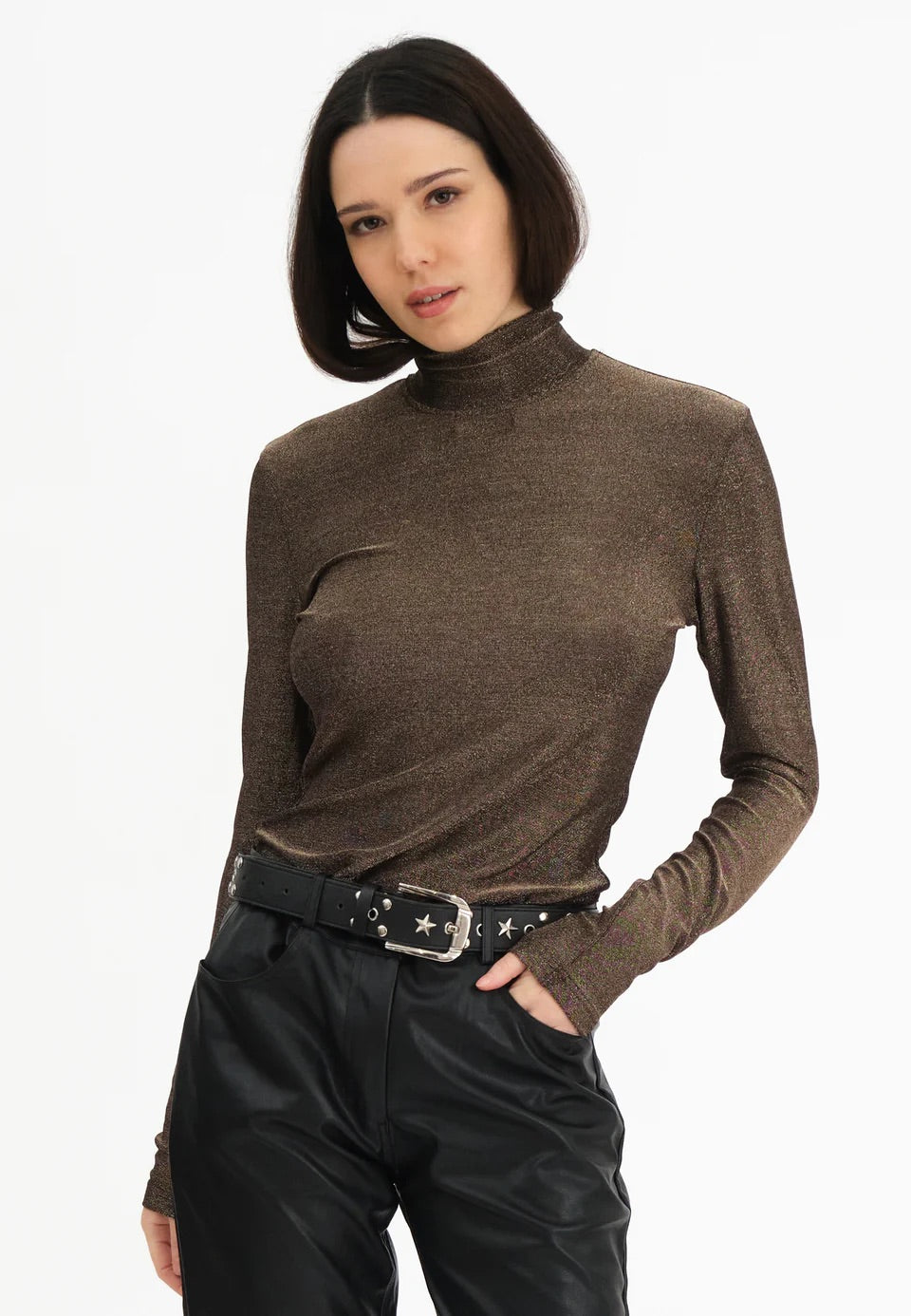 Religion Luna Polo Neck - Brown