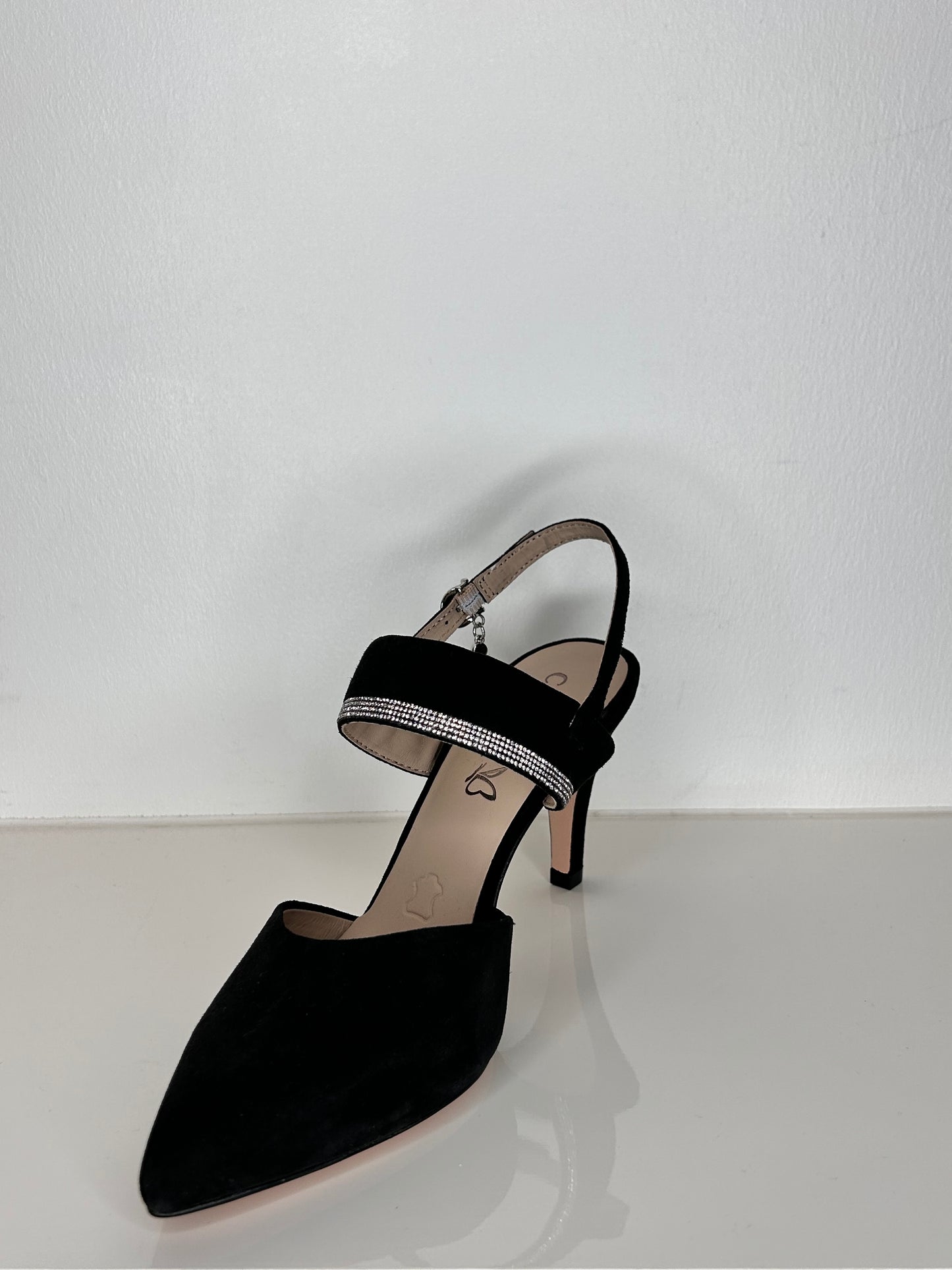 Caprice Black Suede Heel