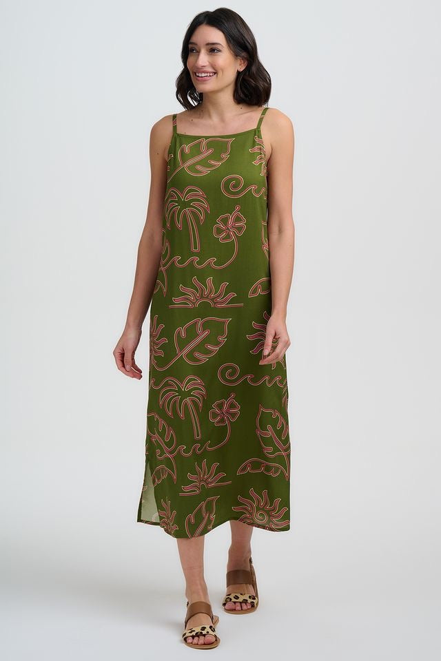 Sugarhill Brighton Raganni Midi Sundress - Khaki
