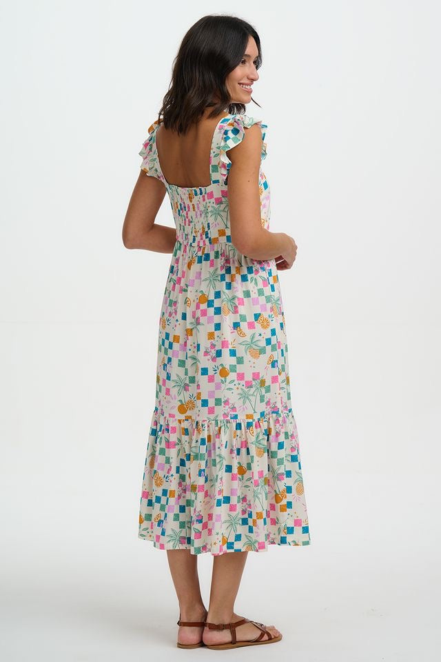 Sugarhill Brighton Estelle Shirred Sundress - Off White
