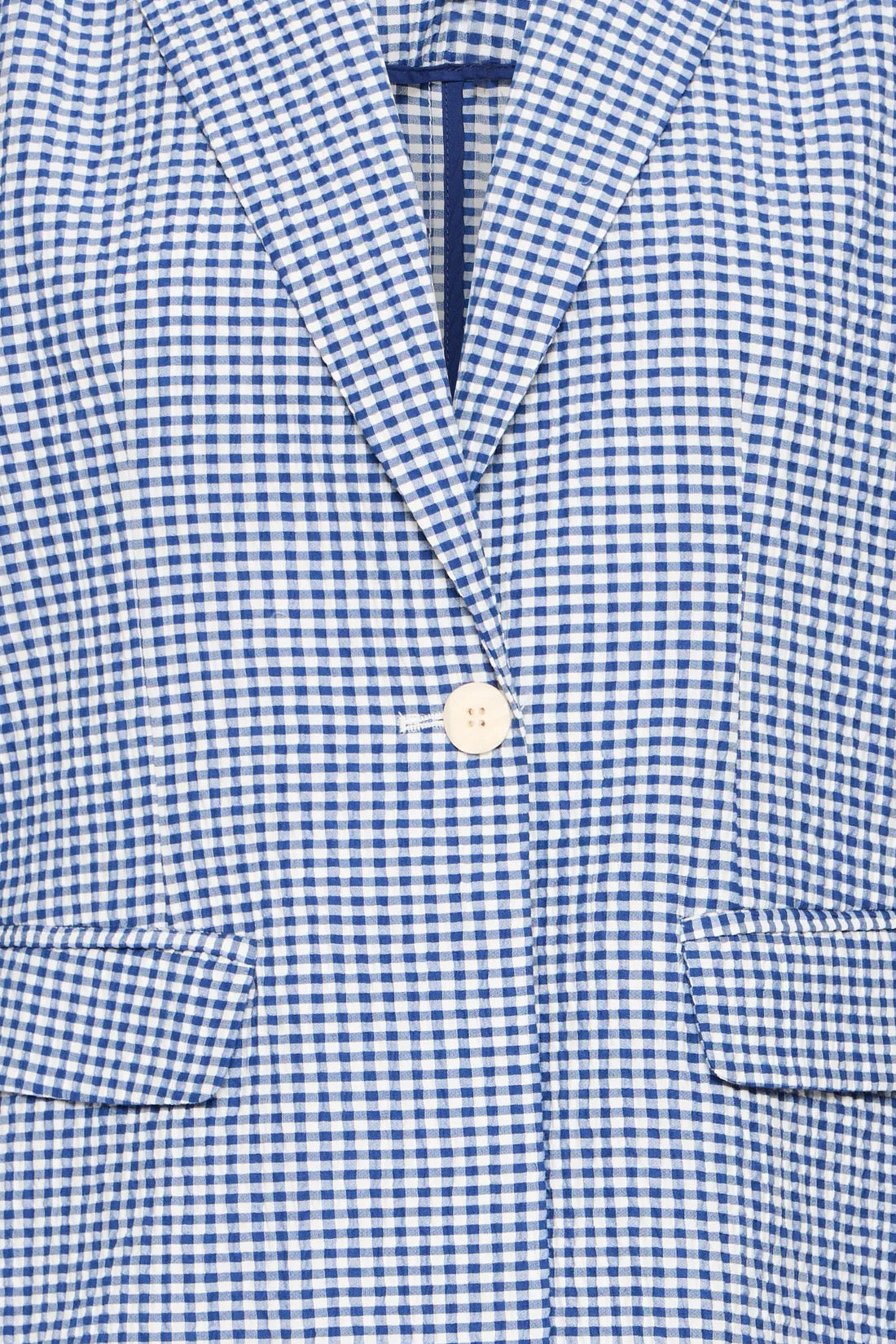 ICHI Jilma Check Blazer - Blue/White