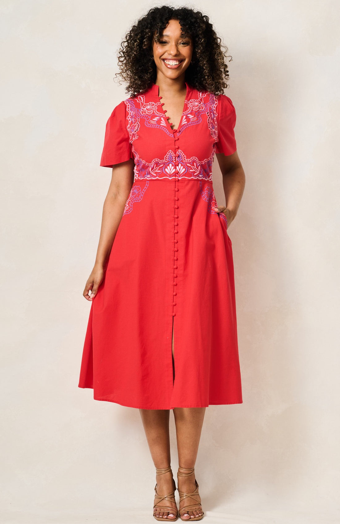 Hope & Ivy The Thalia Dress - Red
