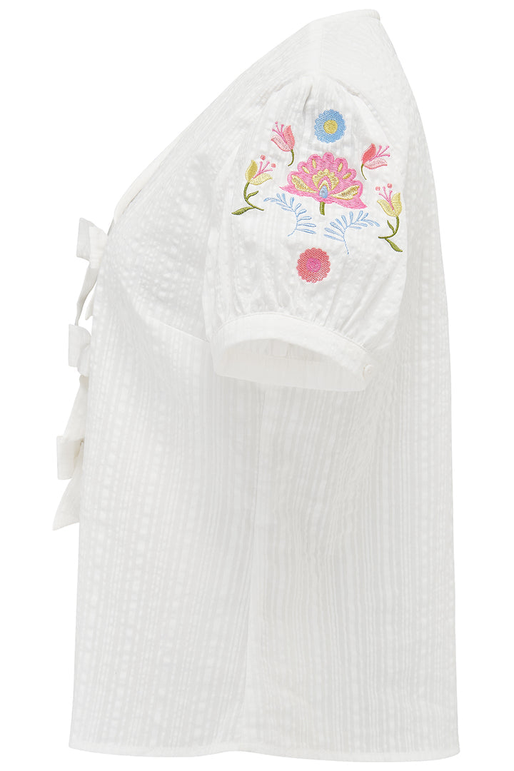 Sugarhill Brighton Adaline Bow Top - Off White