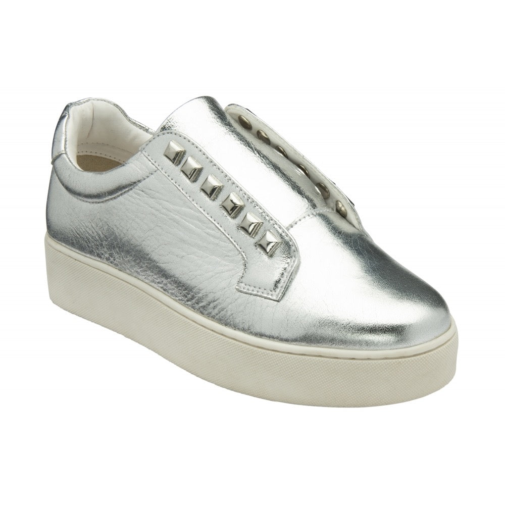 Ravel Silver Leather Lowther Trainers