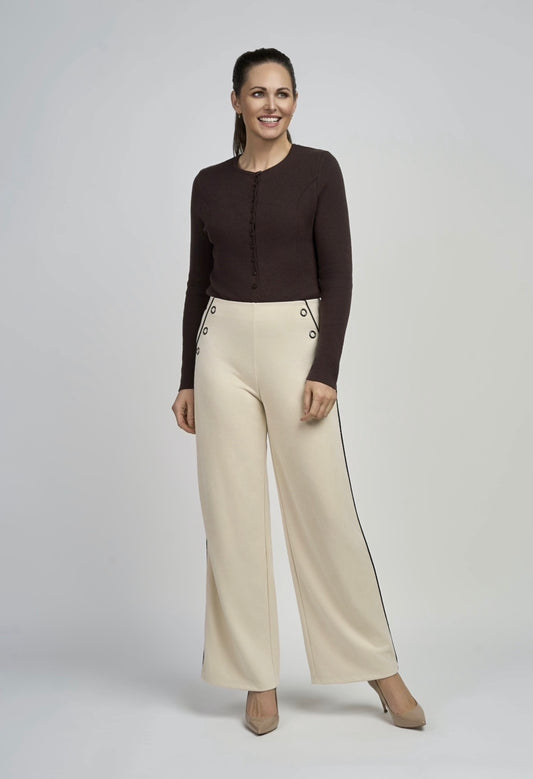 PINNS Soft Wide Leg Trouser - Ecru