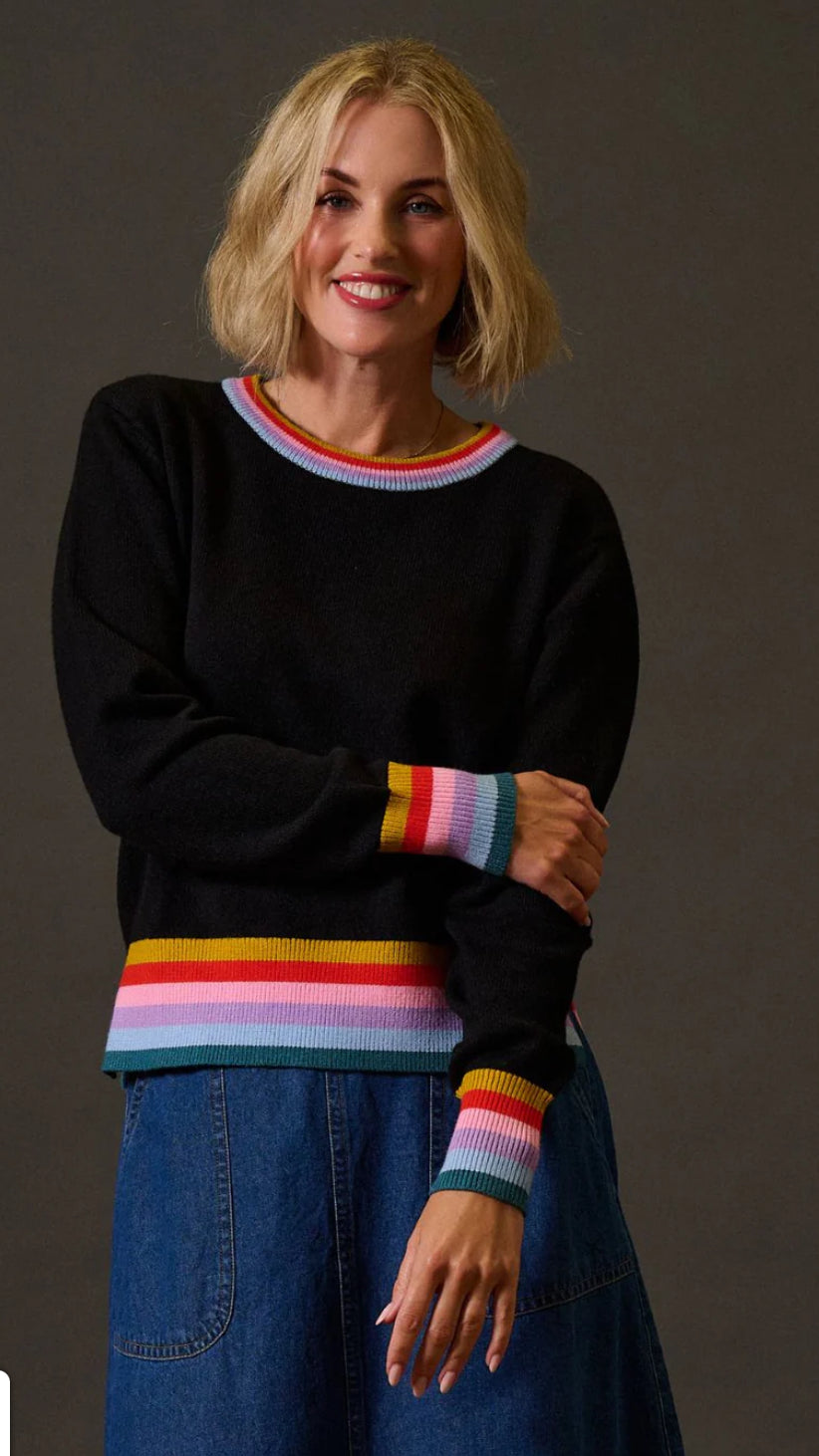 Sugarhill Brighton Clare Jumper - Black Rainbow